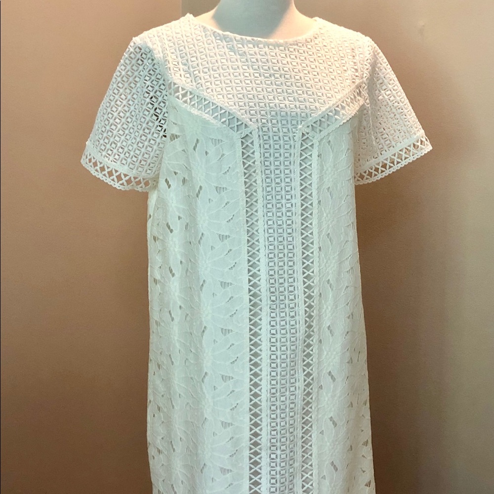 Anthropologie White Shift dress
